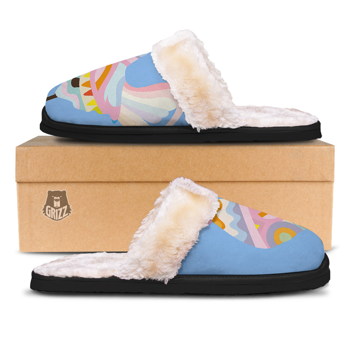 Rooster Colorful Print Slippers-grizzshop