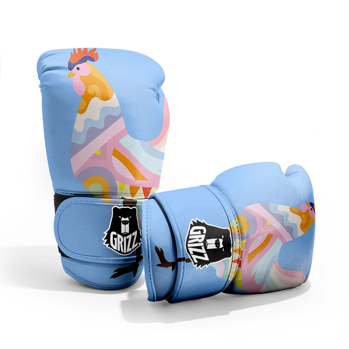 Rooster Colorful Print Pro Boxing Glove