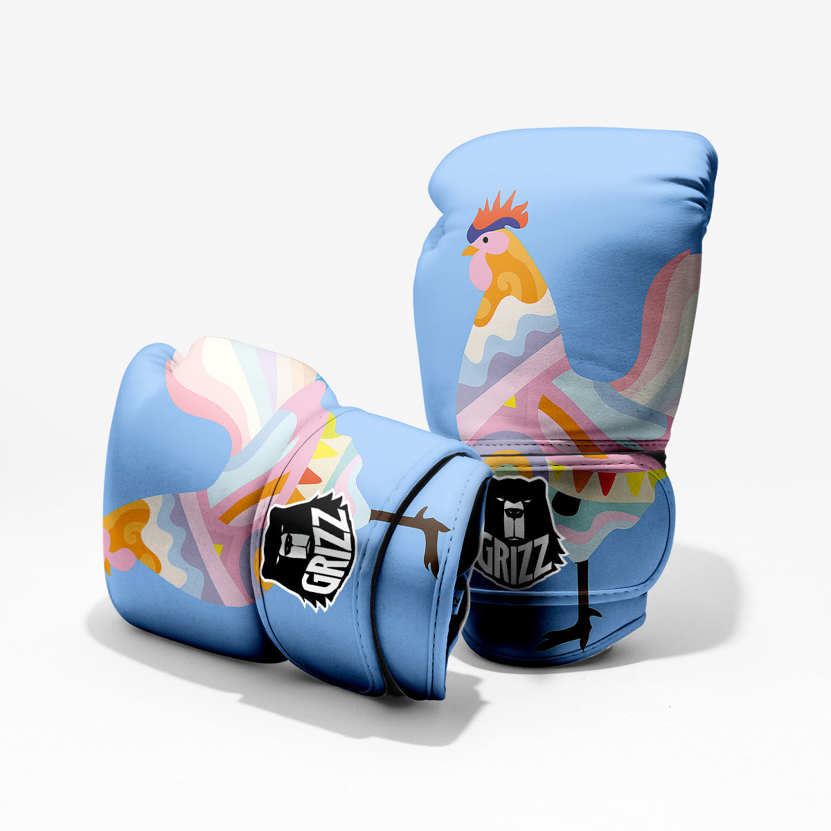 Rooster Colorful Print Pro Boxing Glove