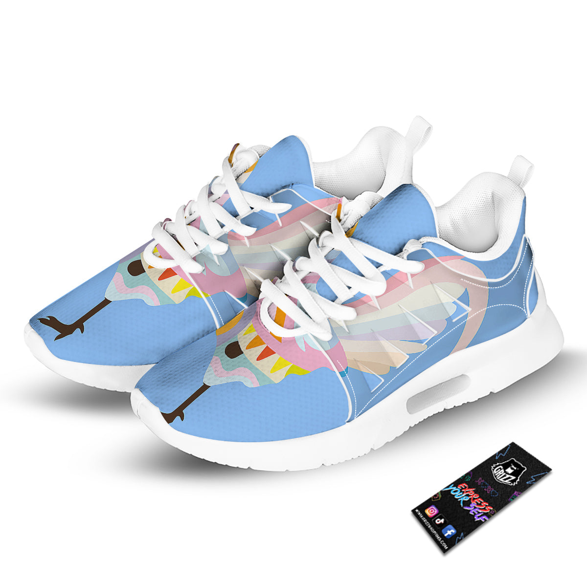 Rooster Colorful Print Tennis Shoes-grizzshop