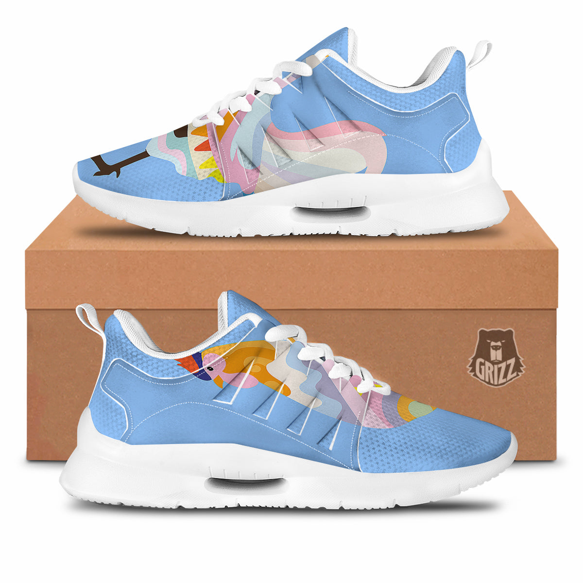 Rooster Colorful Print Tennis Shoes-grizzshop