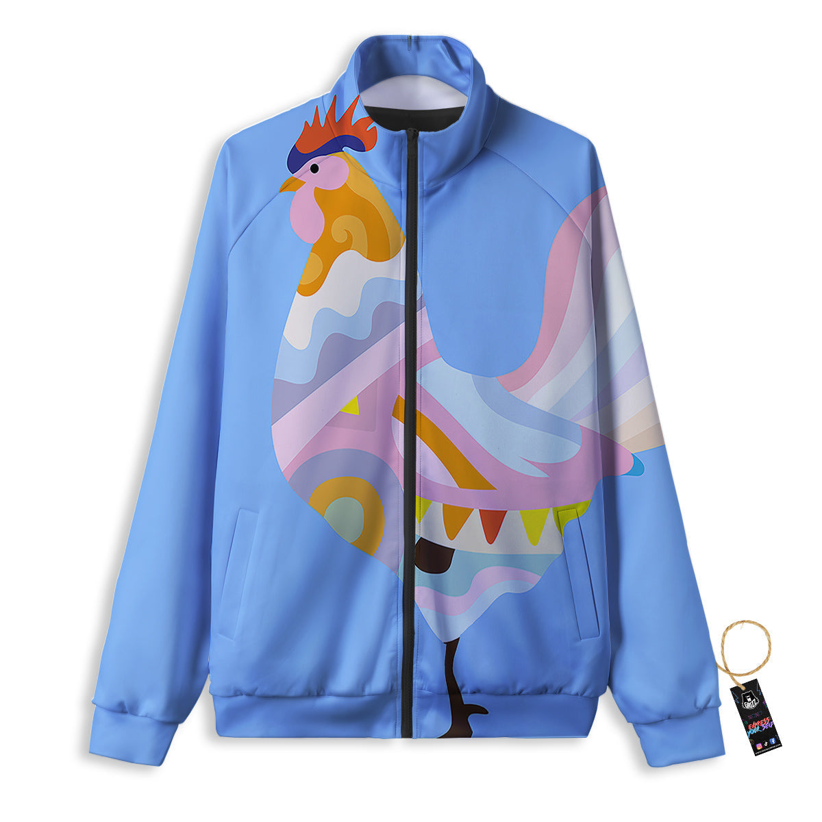 Rooster Colorful Print Track Jacket-grizzshop