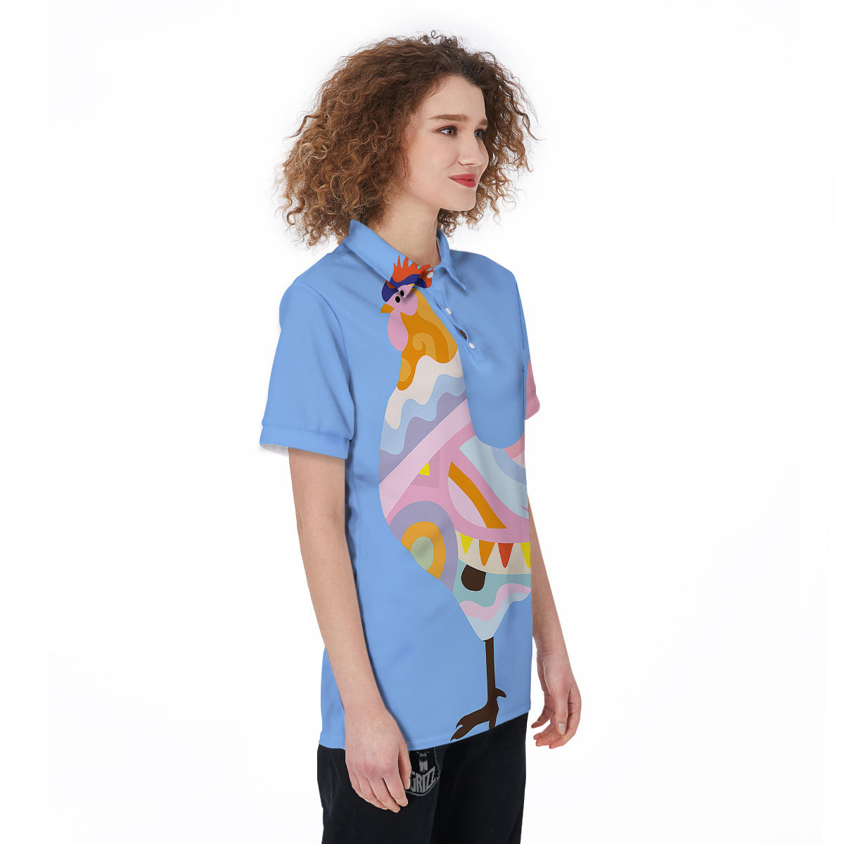 Rooster Colorful Print Women's Golf Shirts-grizzshop