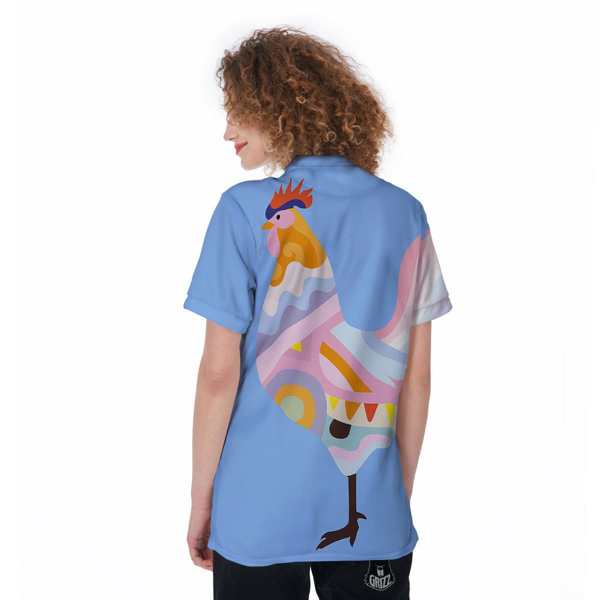 Rooster Colorful Print Women's Golf Shirts-grizzshop