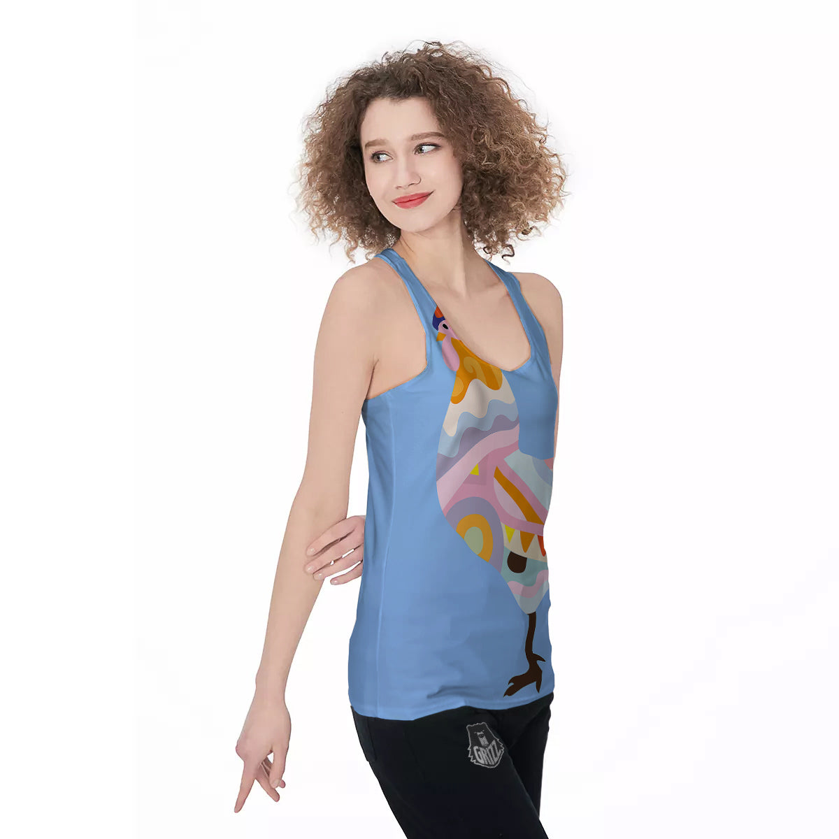 Rooster Colorful Print Women's Racerback Tank Top-grizzshop