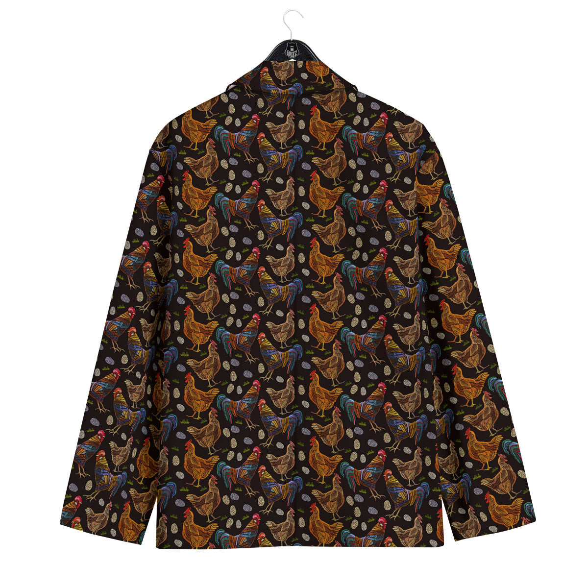 Rooster Embroidery Print Pattern Men's Sport Coat-grizzshop