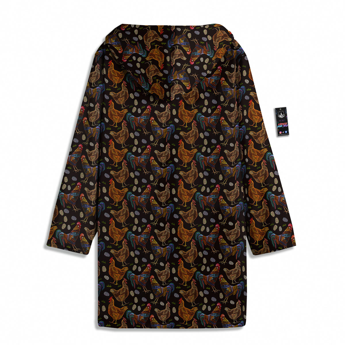 Rooster Embroidery Print Pattern Men's Windbreaker Jacket-grizzshop