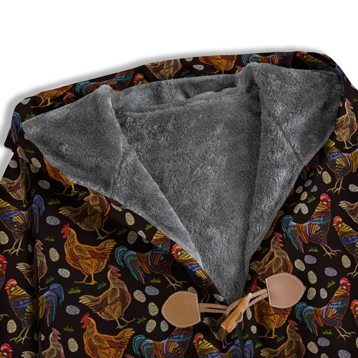 Rooster Embroidery Print Pattern Men's Windbreaker Jacket-grizzshop
