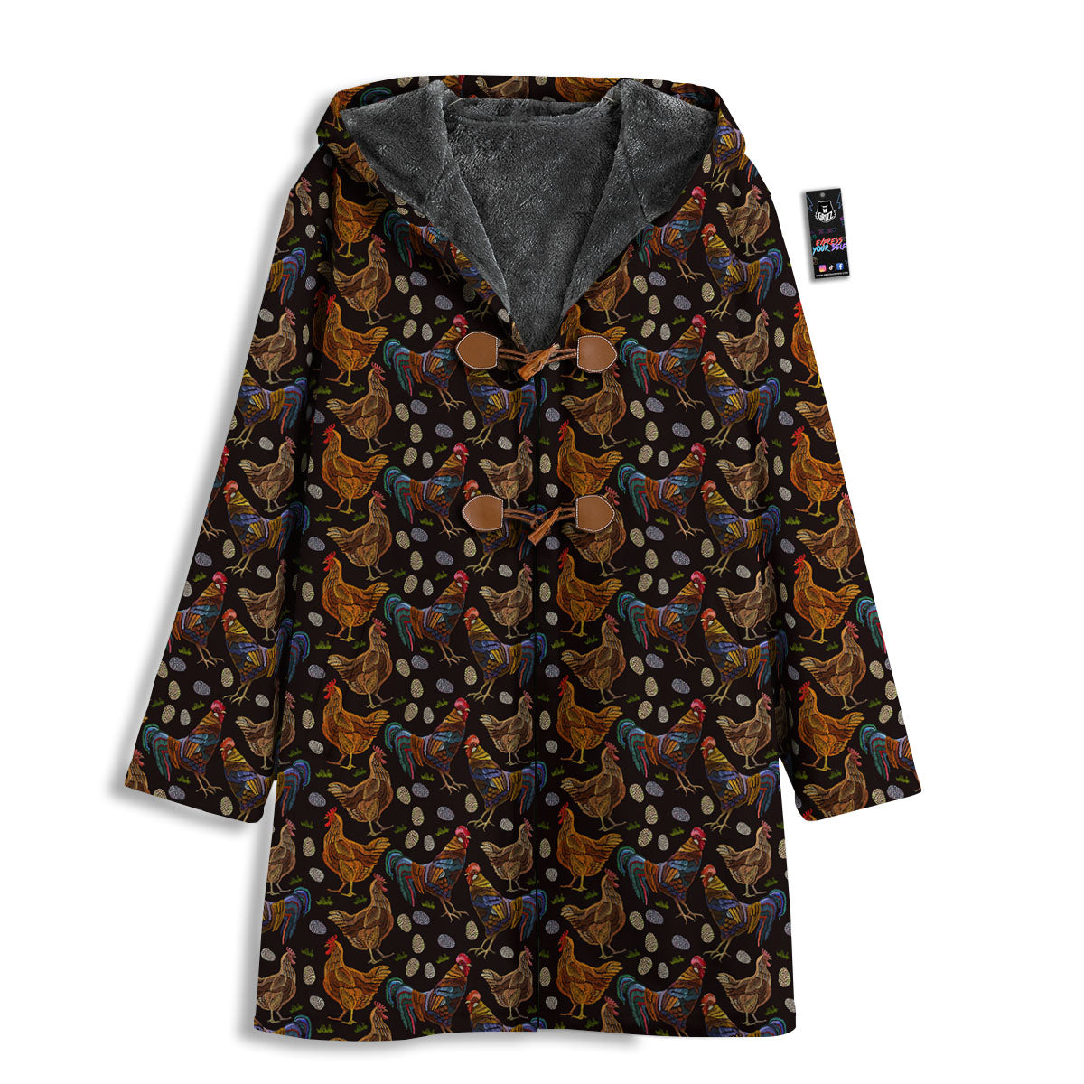 Rooster Embroidery Print Pattern Men's Windbreaker Jacket-grizzshop