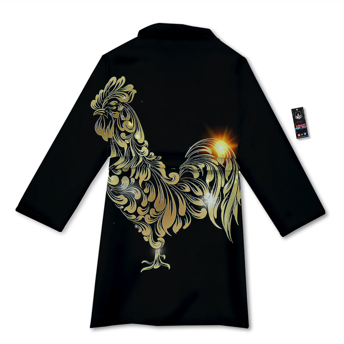 Rooster Golden Print Bathrobe-grizzshop