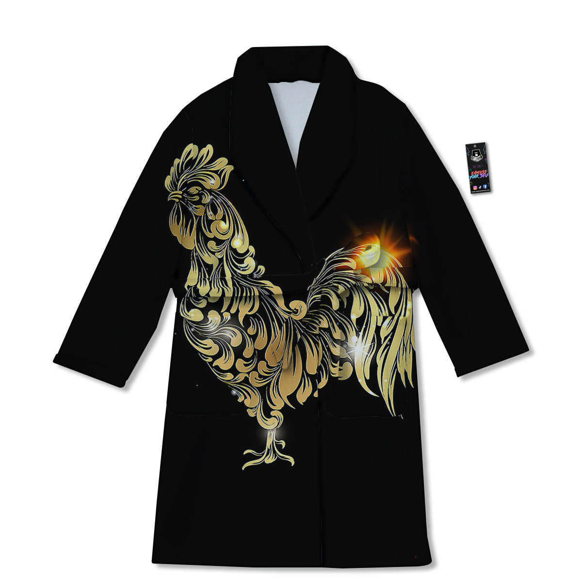 Rooster Golden Print Bathrobe-grizzshop