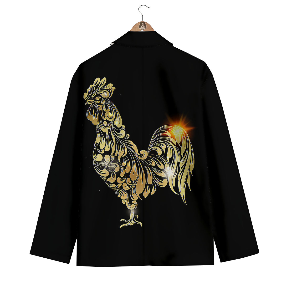 Rooster Golden Print Men's Blazer-grizzshop