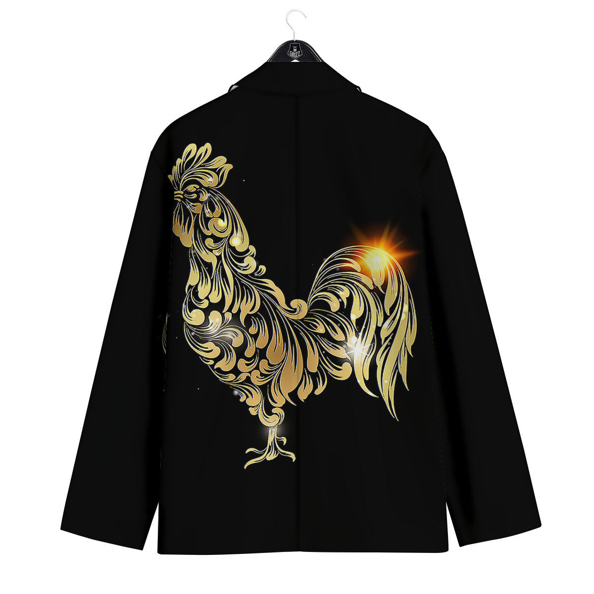 Rooster Golden Print Men's Sport Coat-grizzshop