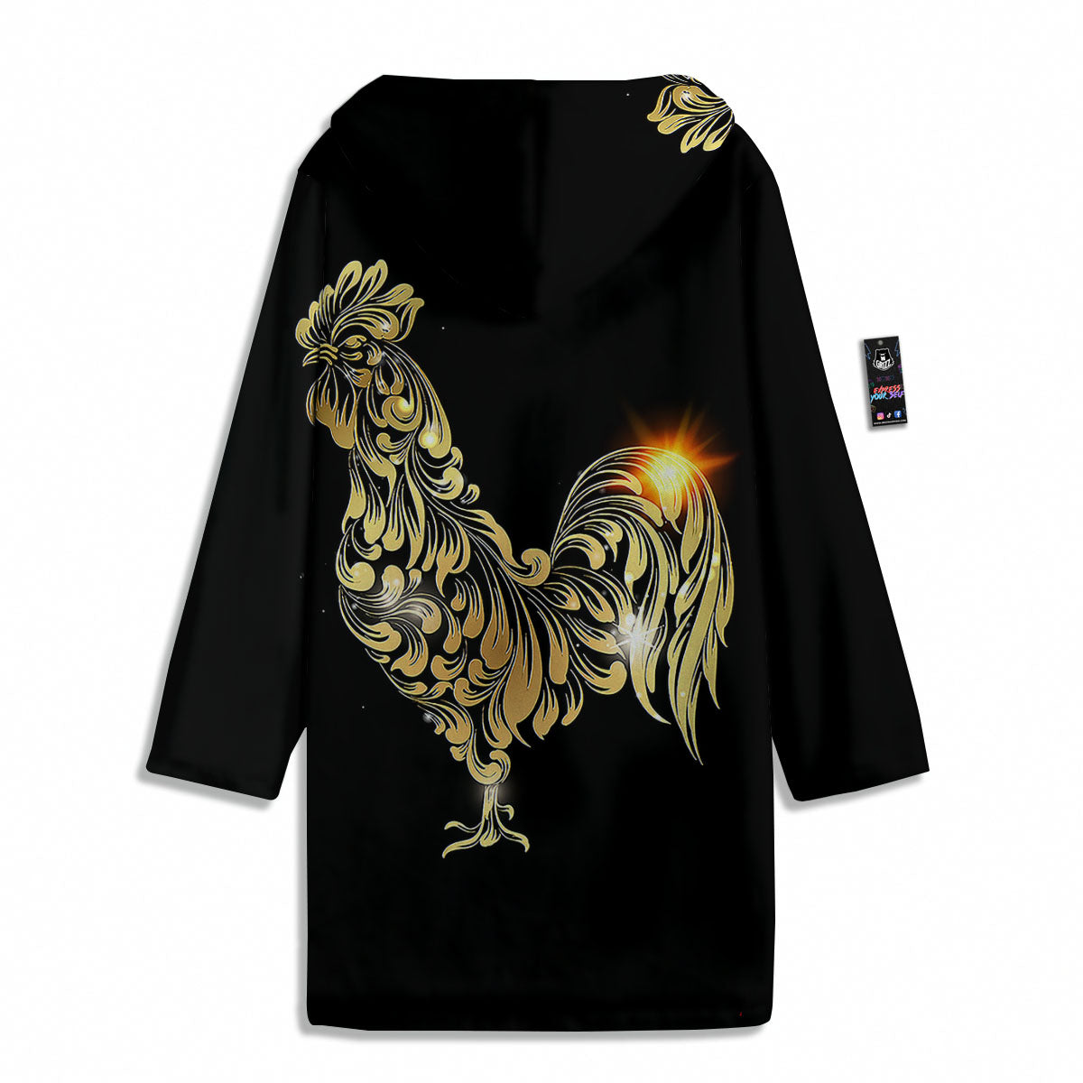 Rooster Golden Print Men's Windbreaker Jacket-grizzshop