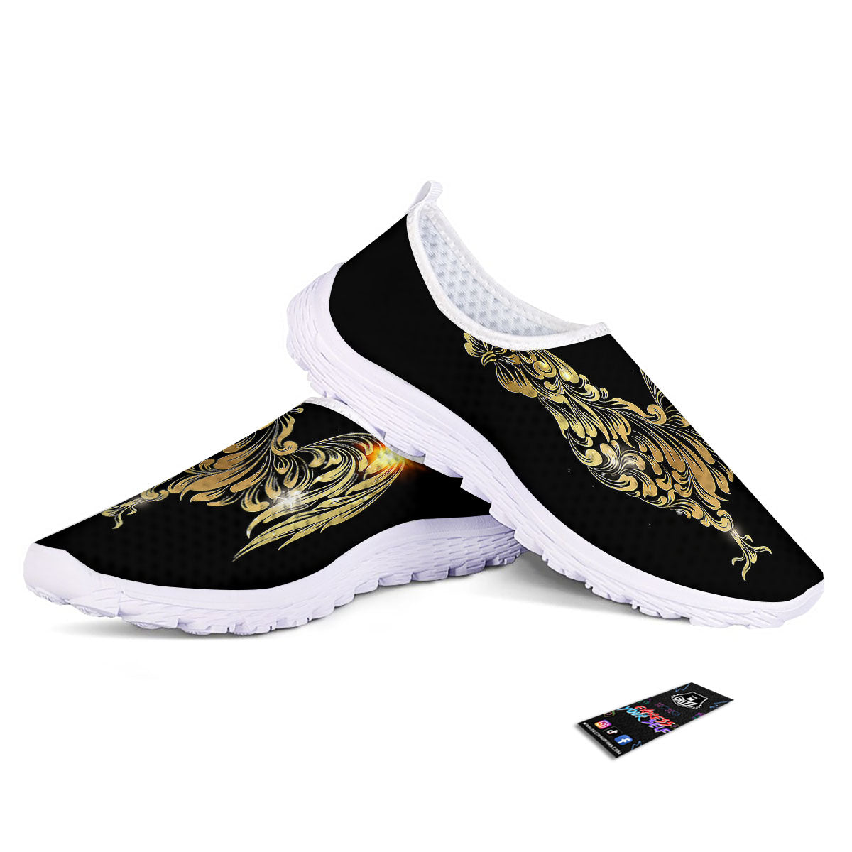 Rooster Golden Print Nurse Shoes-grizzshop