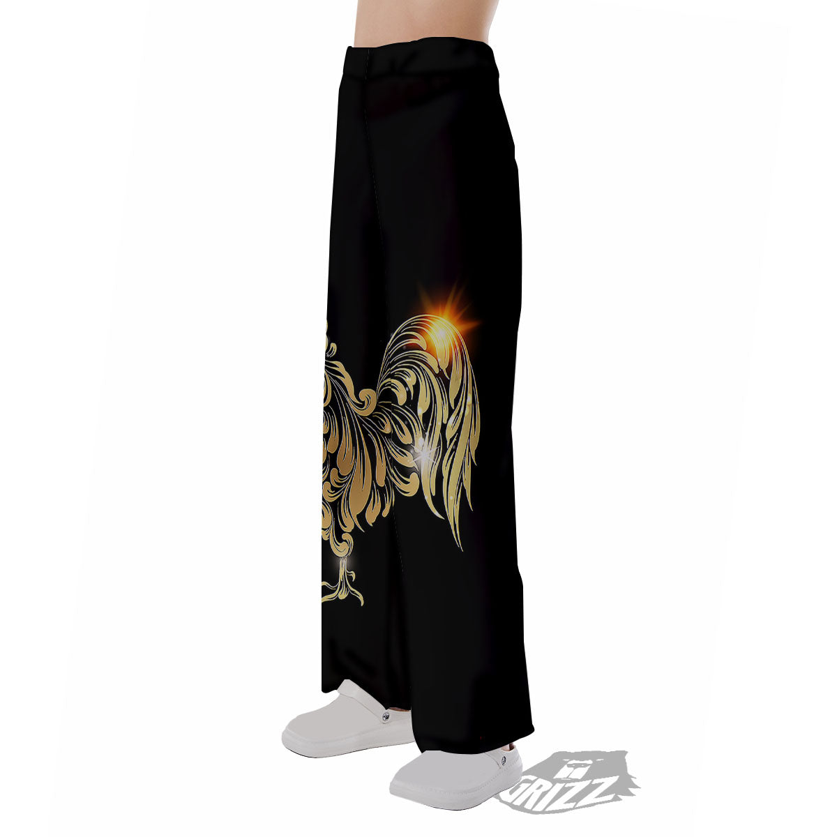 Rooster Golden Print Pajama Pants-grizzshop