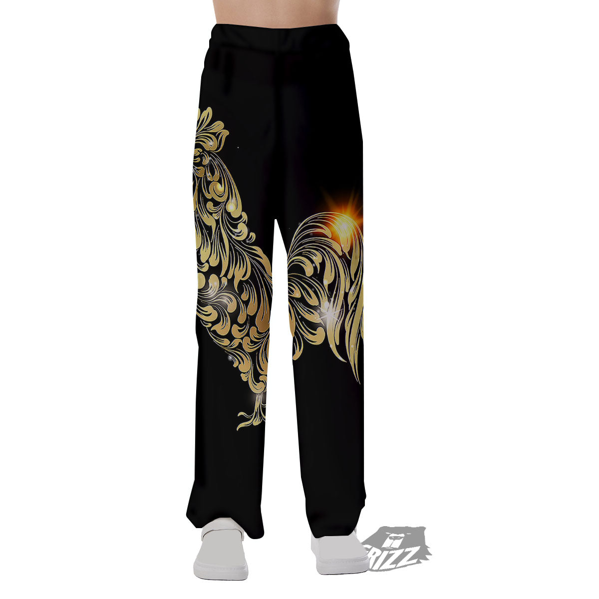 Rooster Golden Print Pajama Pants-grizzshop