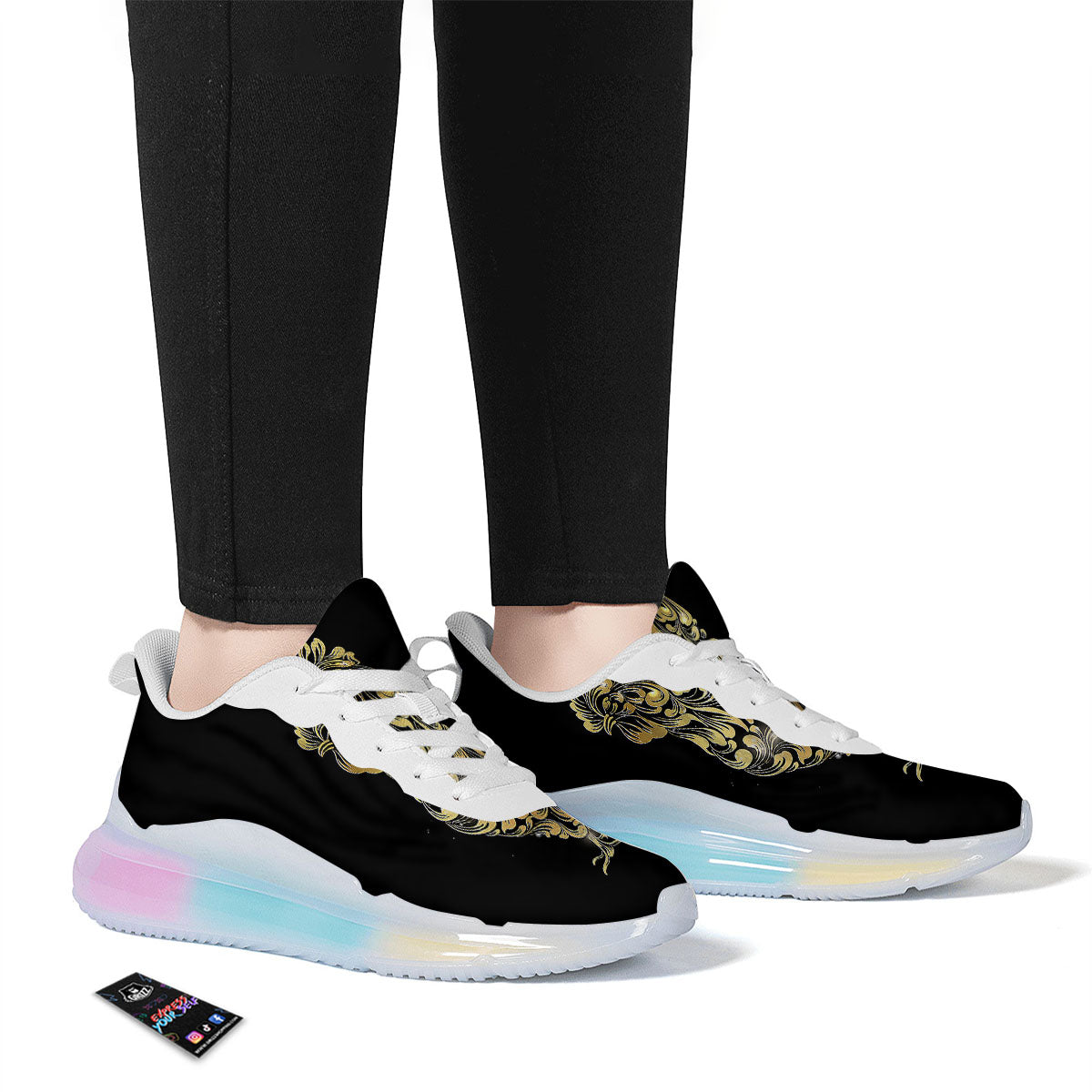 Rooster Golden Print Running Sneakers-grizzshop
