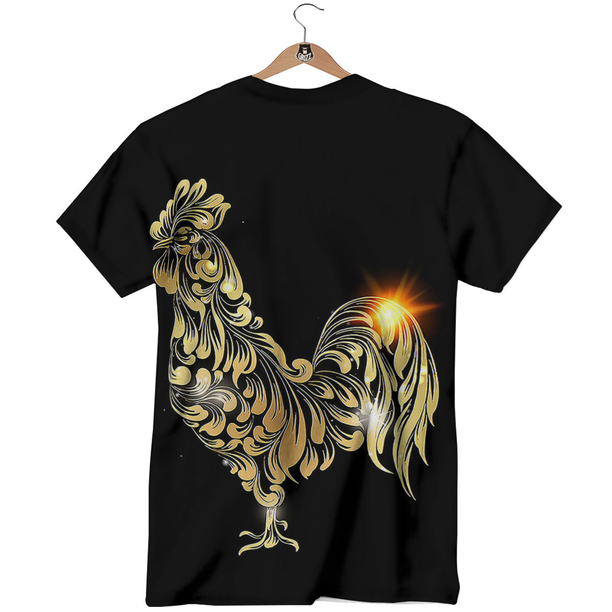 Rooster Golden Print T-Shirt-grizzshop