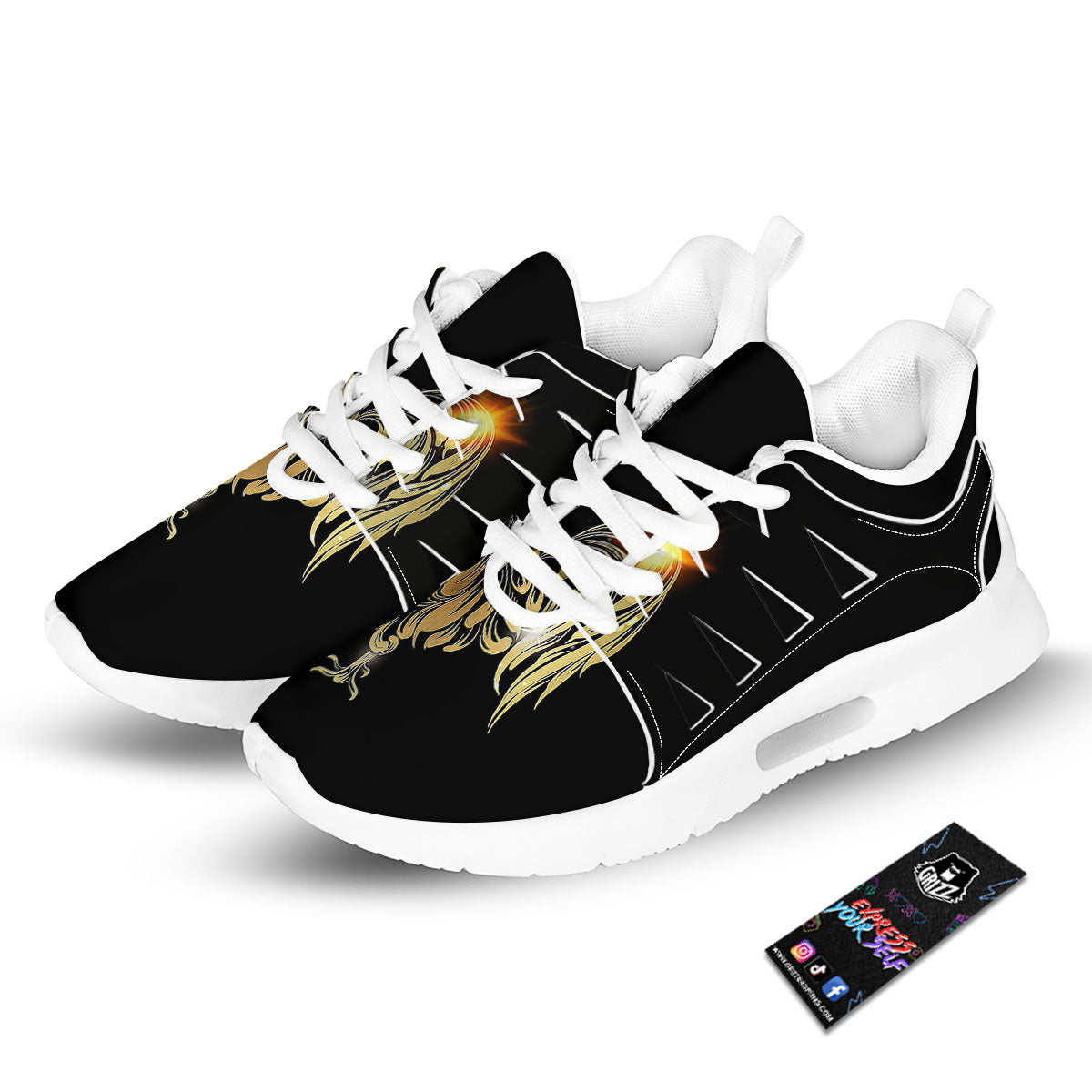 Rooster Golden Print Tennis Shoes-grizzshop