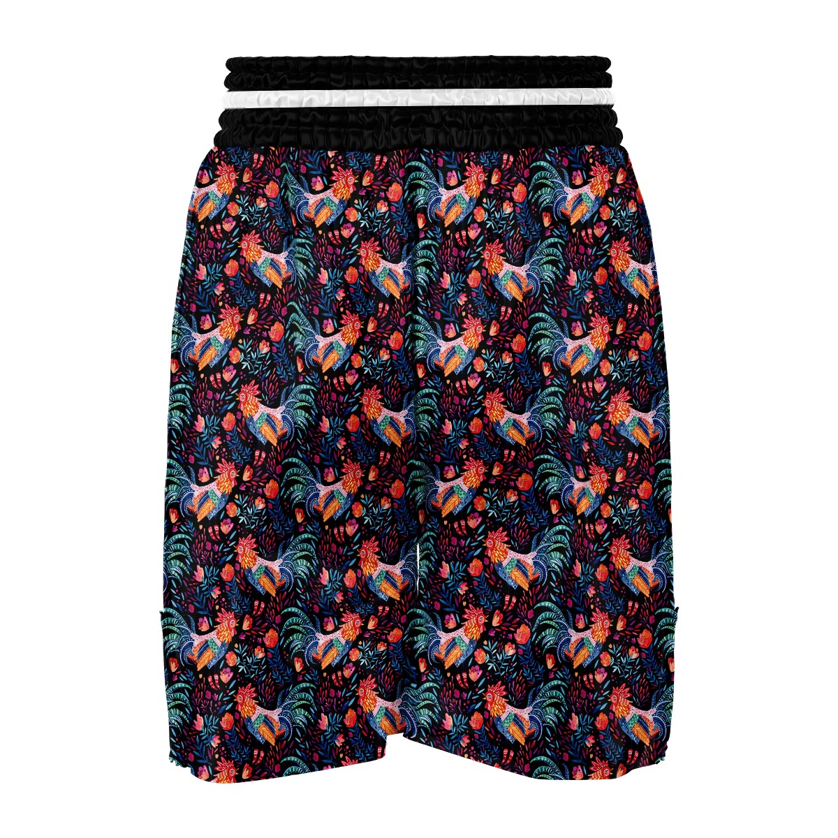 Rooster Hand Drawn Pattern Print Boxing Shorts-grizzshop