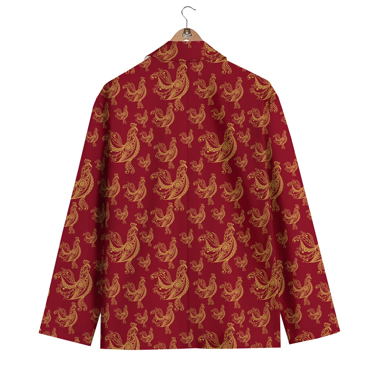 Rooster Pattern Print Men's Blazer-grizzshop