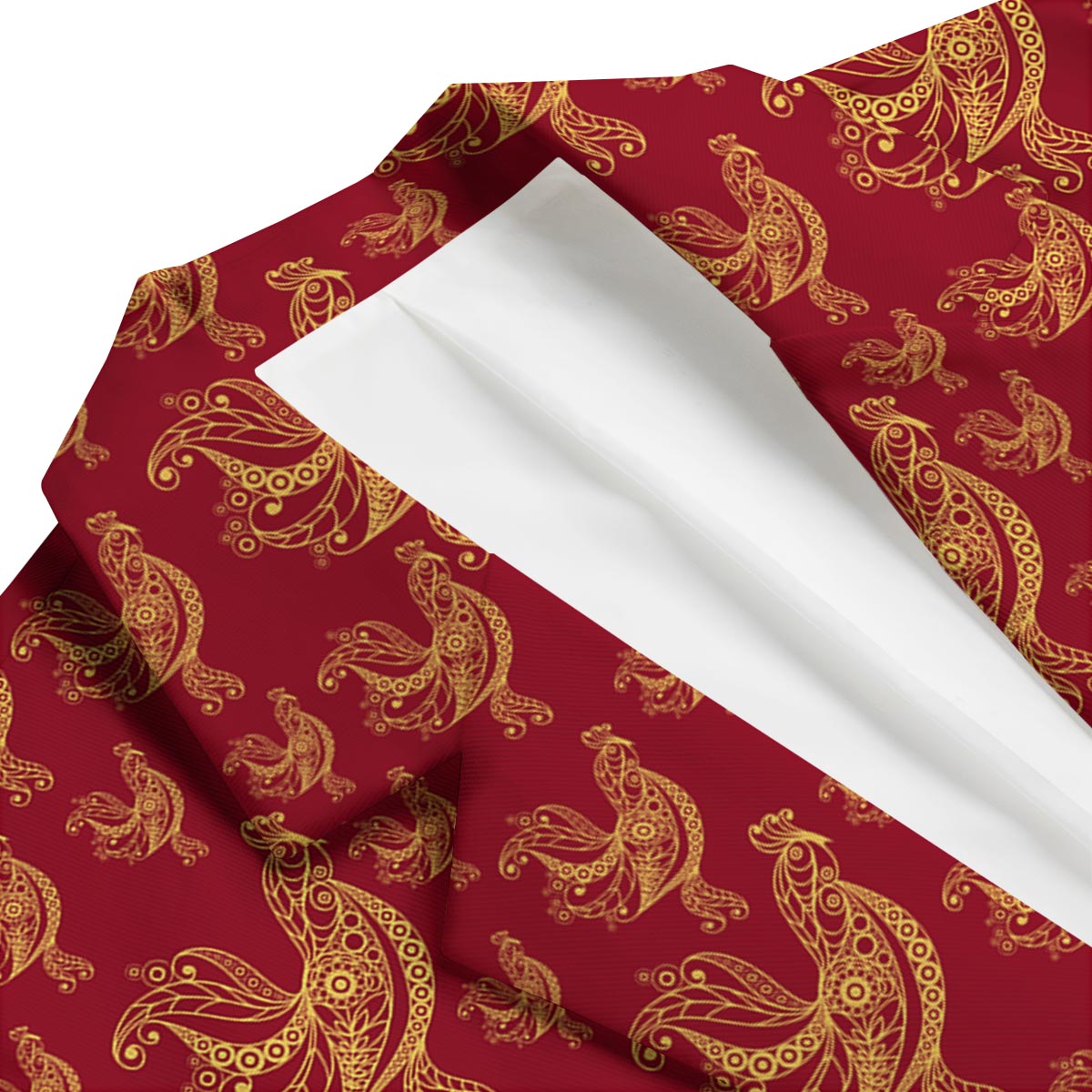 Rooster Pattern Print Men's Blazer-grizzshop