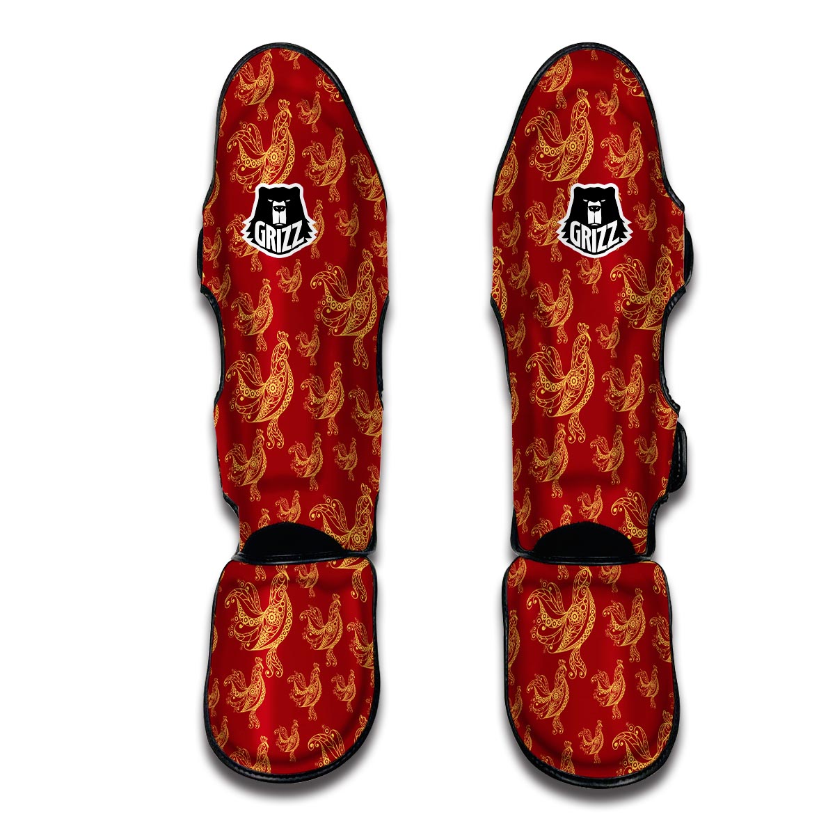 Rooster Pattern Print Muay Thai Shin Guards-grizzshop