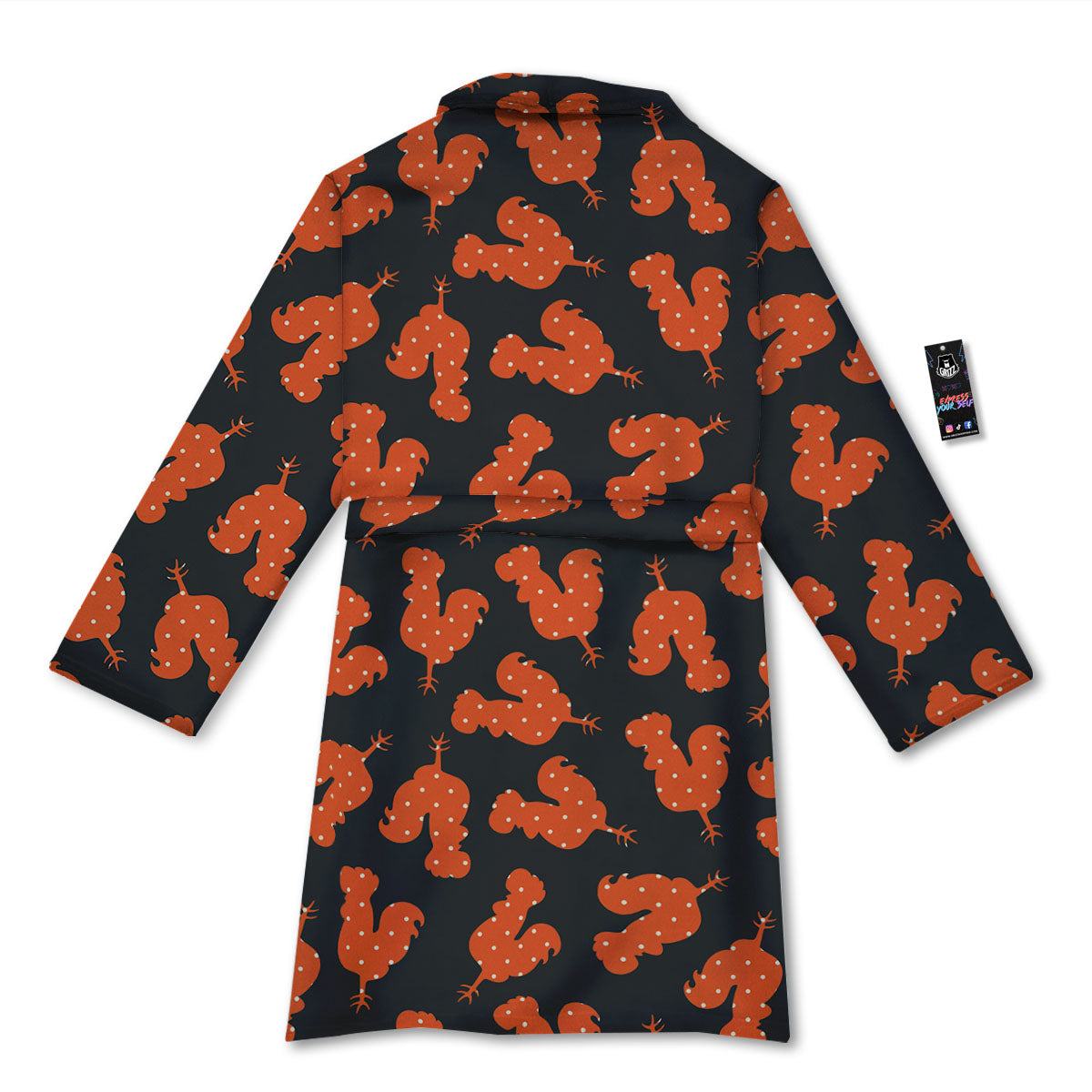 Rooster Polka Dot Print Pattern Bathrobe-grizzshop