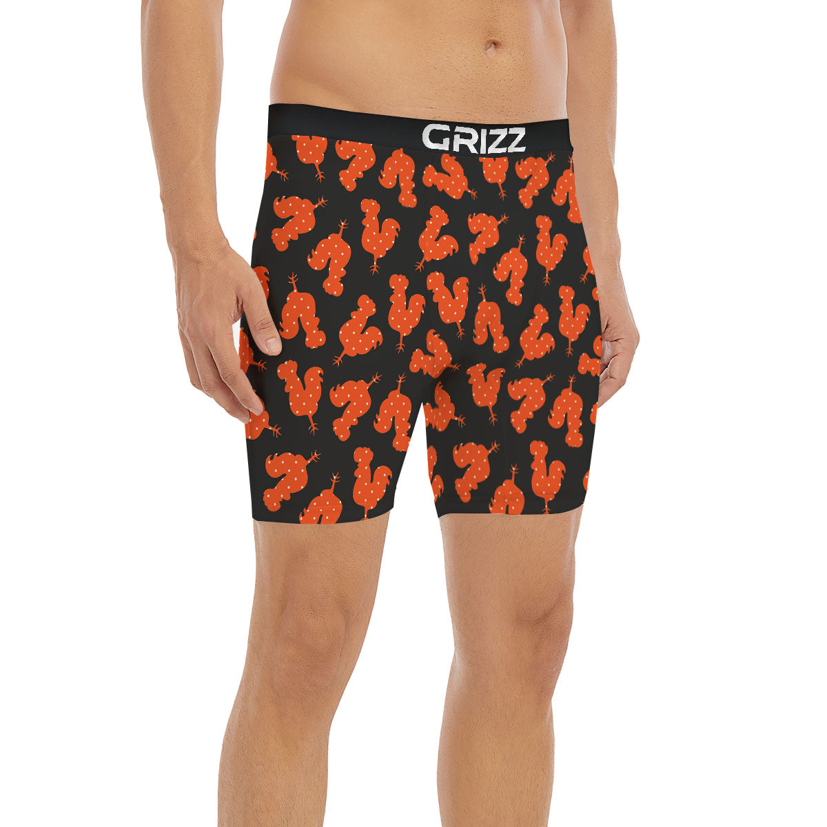 Rooster Polka Dot Print Pattern Boxer Briefs-grizzshop