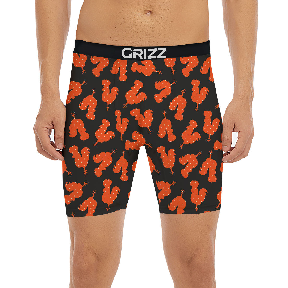 Rooster Polka Dot Print Pattern Boxer Briefs-grizzshop