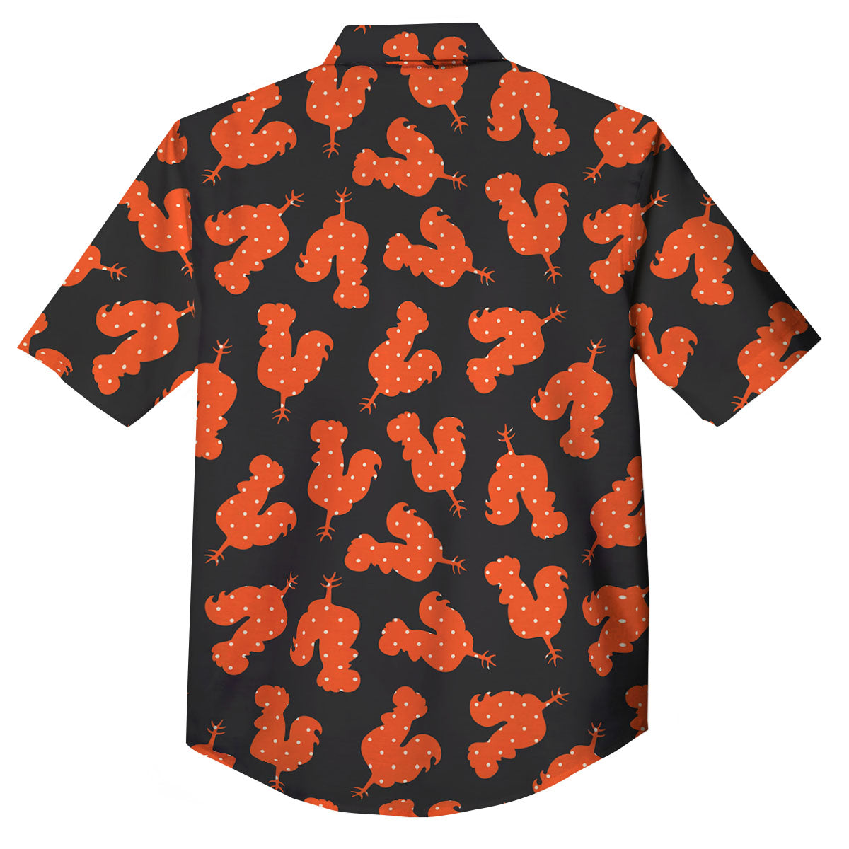 Rooster Polka Dot Print Pattern Button Up Shirt-grizzshop