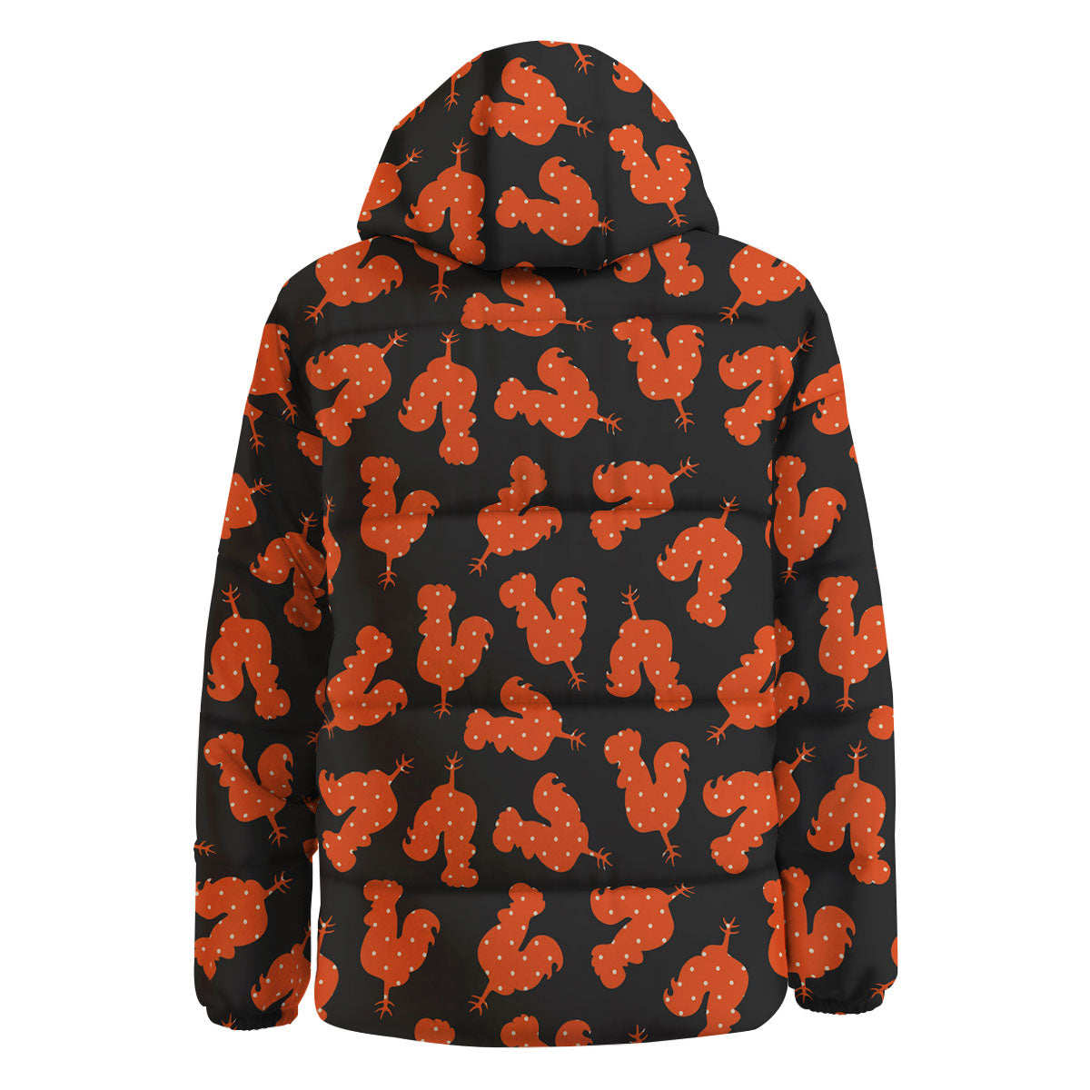 Rooster Polka Dot Print Pattern Down Jacket-grizzshop