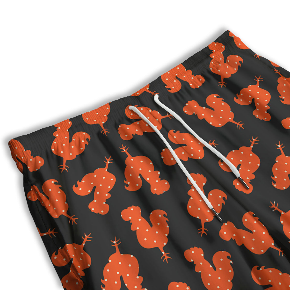 Rooster Polka Dot Print Pattern Men's Athletic Shorts