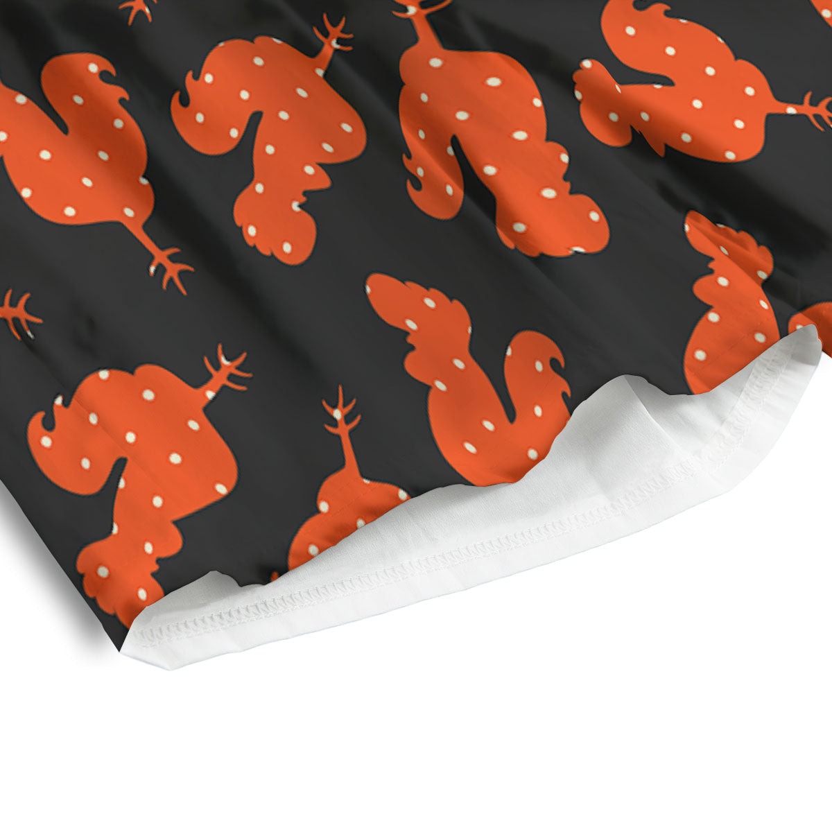 Rooster Polka Dot Print Pattern Men's Athletic Shorts