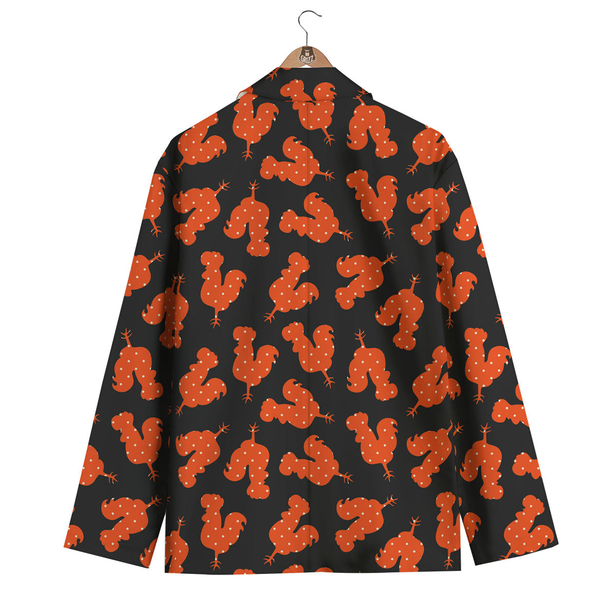 Rooster Polka Dot Print Pattern Men's Blazer-grizzshop