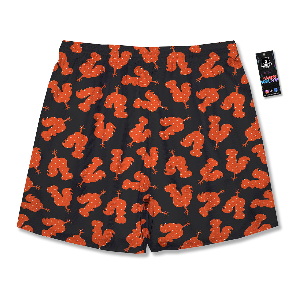 Rooster Polka Dot Print Pattern Men's Running Shorts-grizzshop