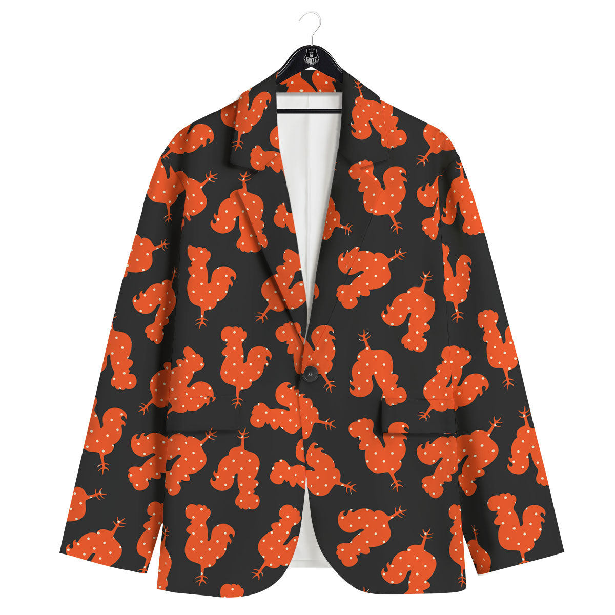 Rooster Polka Dot Print Pattern Men's Sport Coat-grizzshop