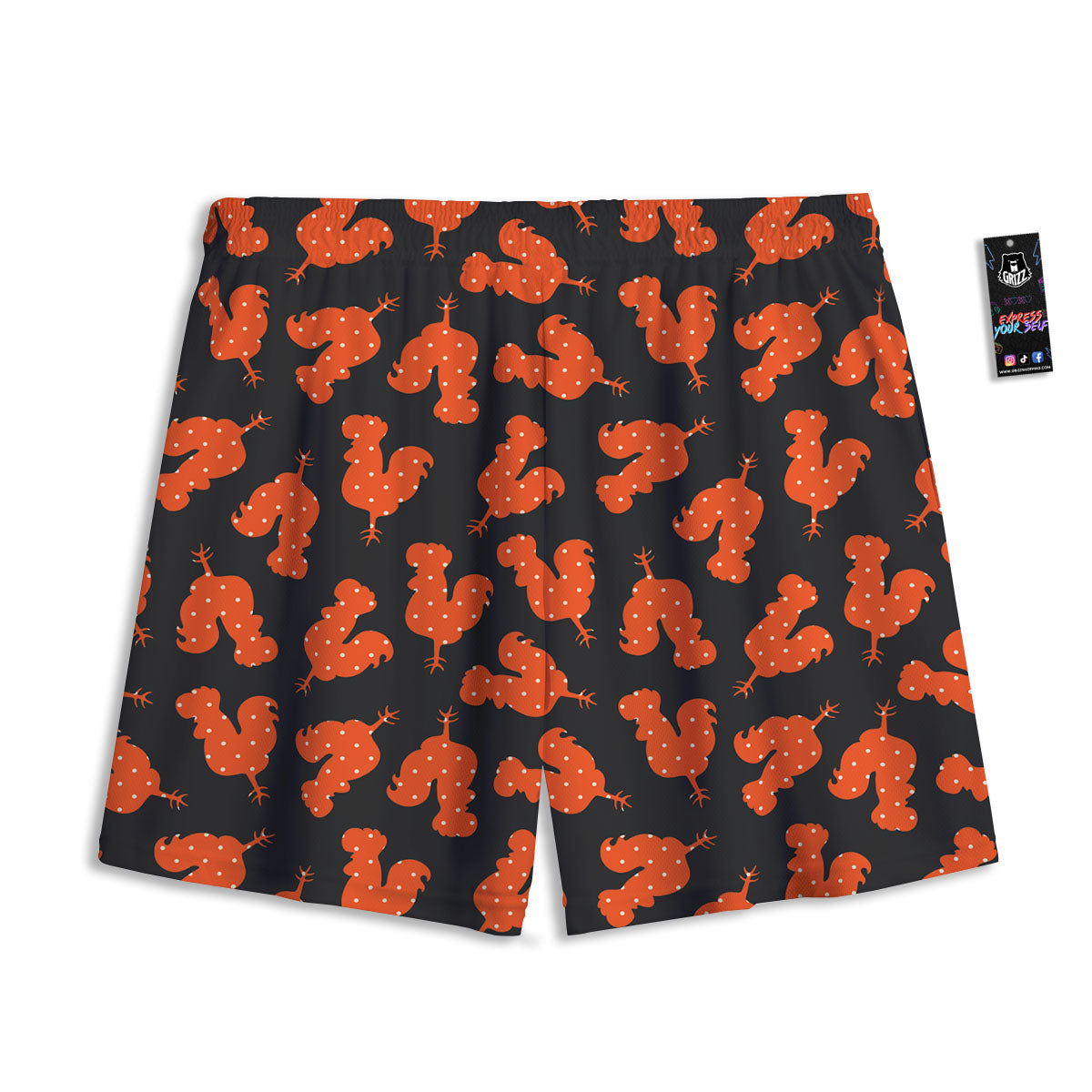 Rooster Polka Dot Print Pattern Mesh Shorts