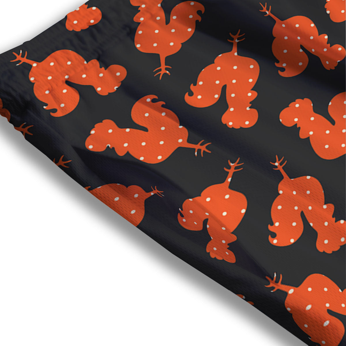 Rooster Polka Dot Print Pattern Mesh Shorts
