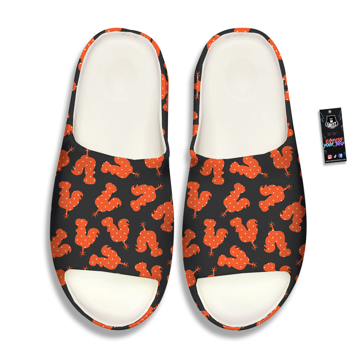 Rooster Polka Dot Print Pattern Sandals-grizzshop
