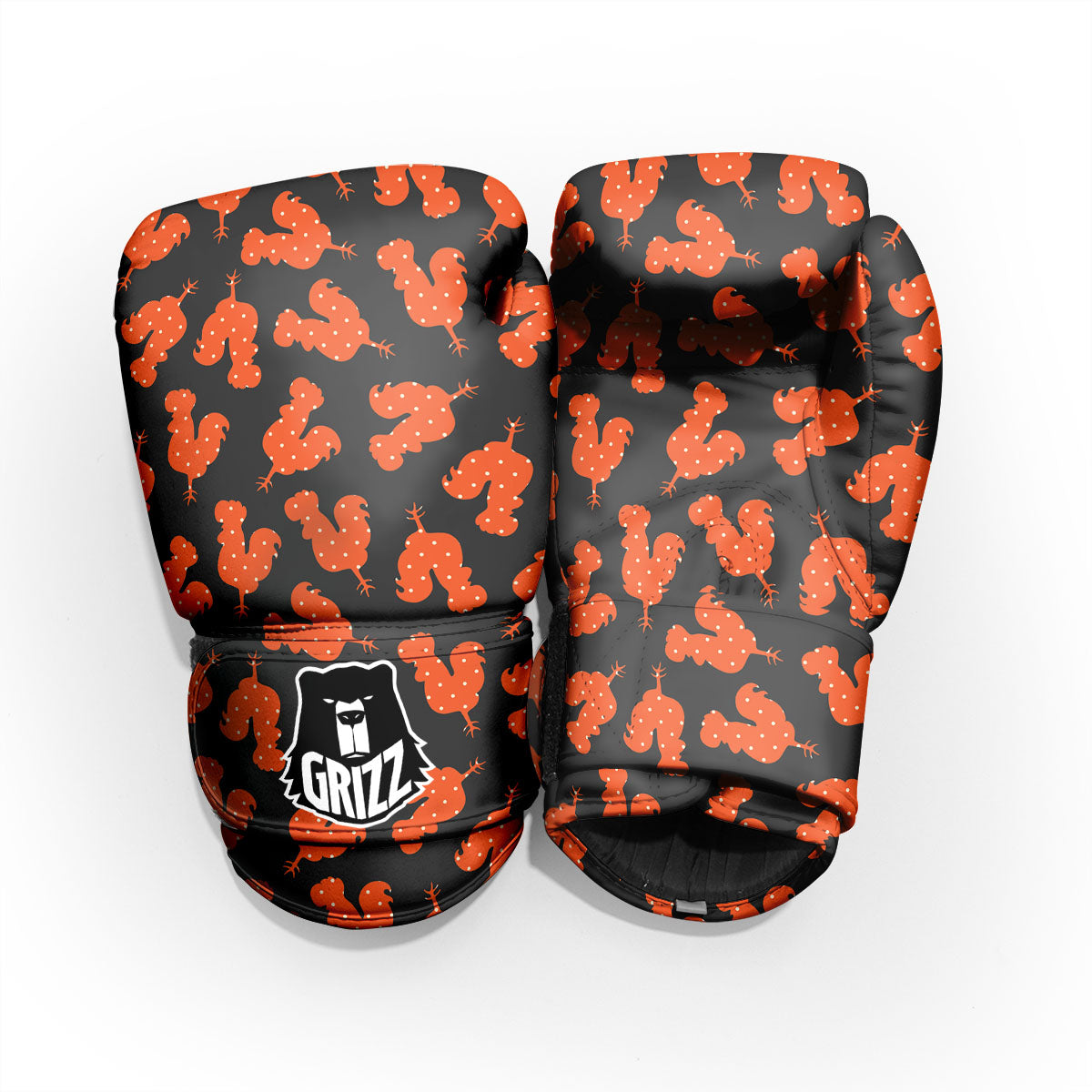 Rooster Polka Dot Print Pattern Pro Boxing Glove