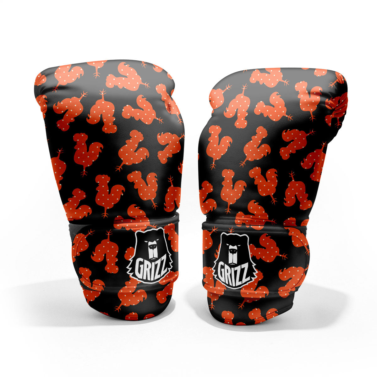 Rooster Polka Dot Print Pattern Pro Boxing Glove