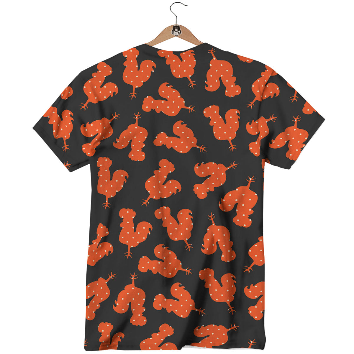Rooster Polka Dot Print Pattern T-Shirt-grizzshop