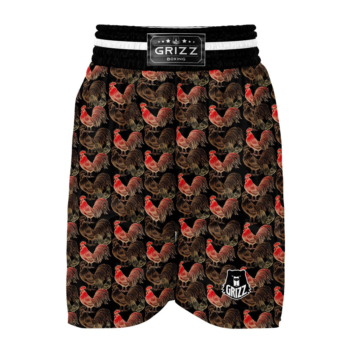 Rooster Print Pattern Boxing Shorts-grizzshop