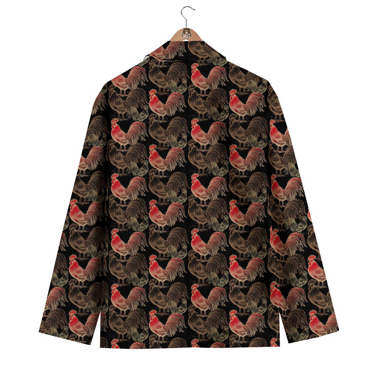 Rooster Print Pattern Men's Blazer-grizzshop