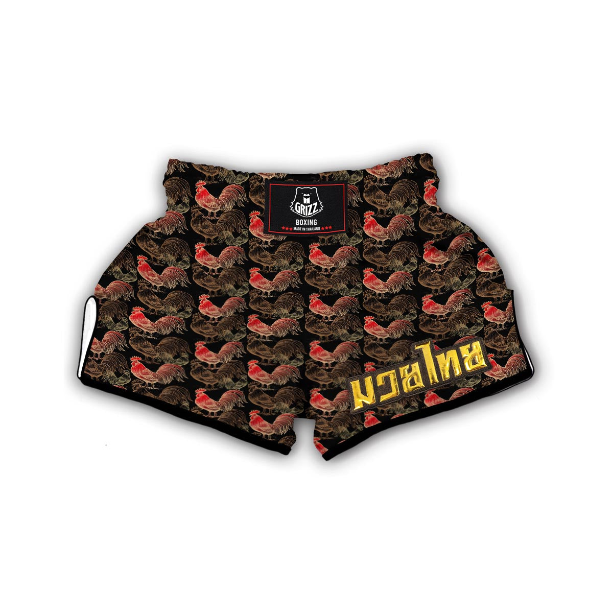 Rooster Print Pattern Muay Thai Boxing Shorts-grizzshop