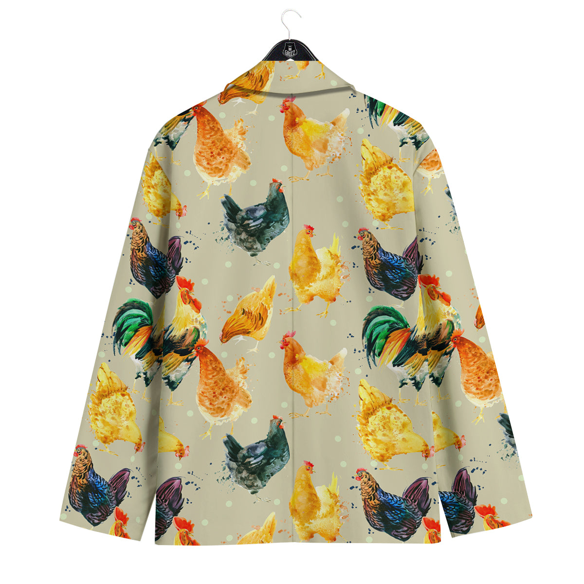 Rooster Watercolor Print Pattern Men's Sport Coat-grizzshop