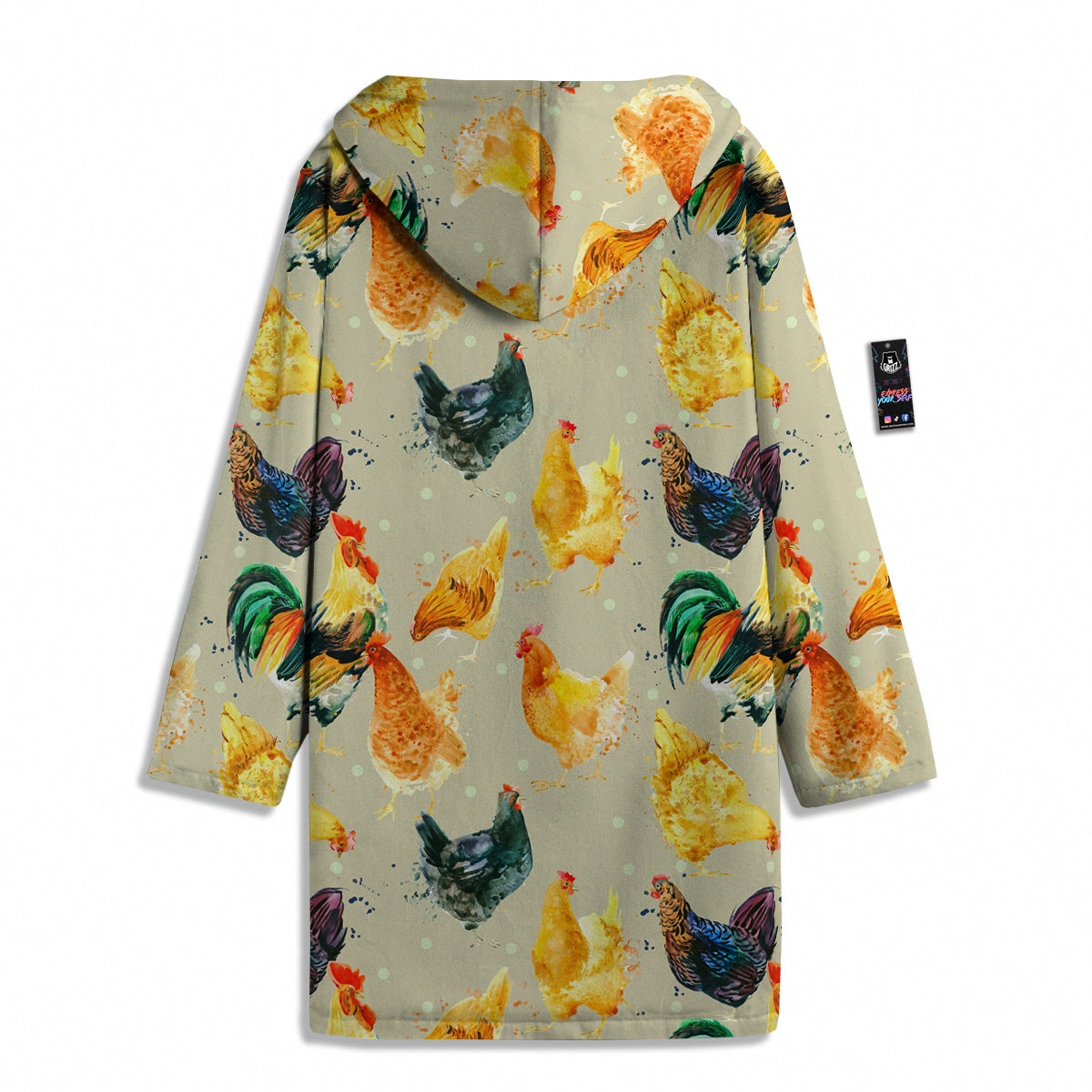 Rooster Watercolor Print Pattern Men's Windbreaker Jacket-grizzshop