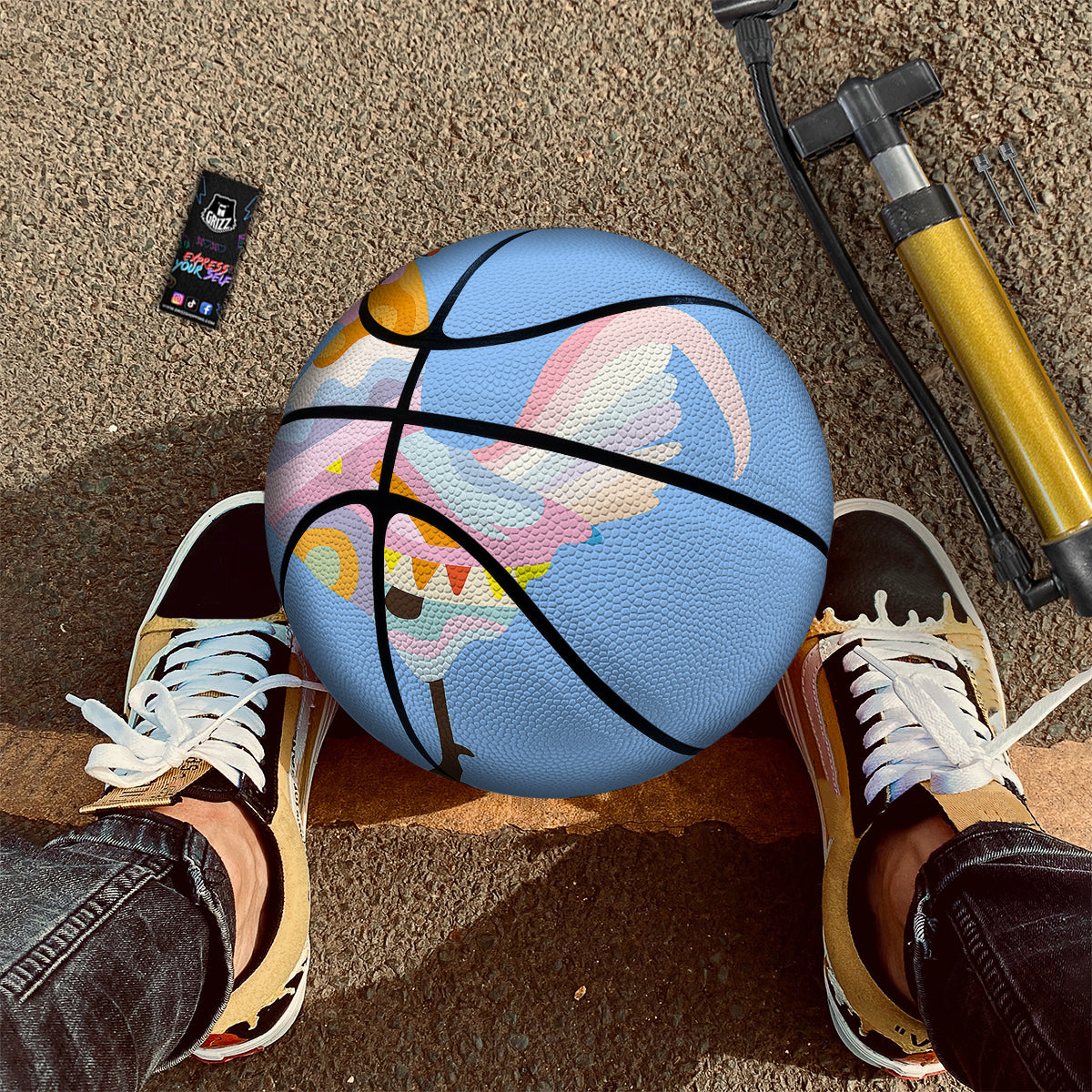 Rooster Colorful Print Basketball